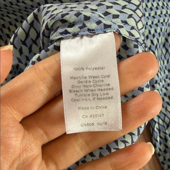 Talbots Petites Small button up patterned blouse - Picture 7 of 8